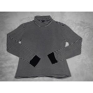 Black & White Turtleneck Striped Long Sleeve